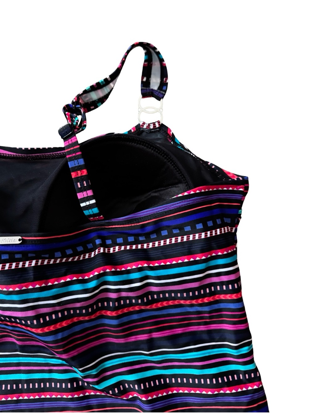 Krista Shape Solution Tankini Top XL Multicolor Stripe Waist Minimizer NWT - Picture 10 of 13